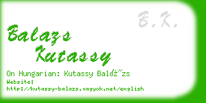 balazs kutassy business card